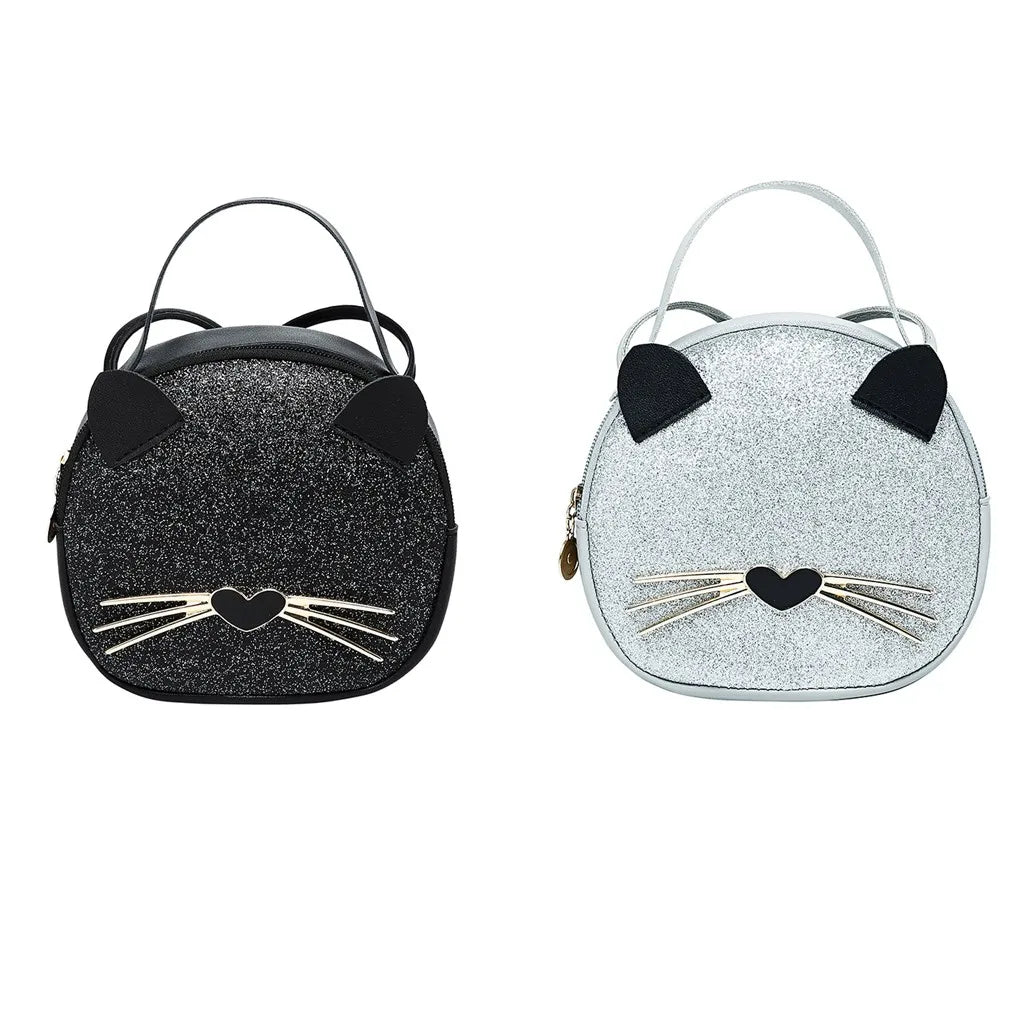 Cat Women Shoulder Bag Handbag Messenger Bags Sequin Mini Crossbody Pack