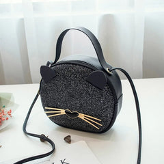Cat Women Shoulder Bag Handbag Messenger Bags Sequin Mini Crossbody Pack
