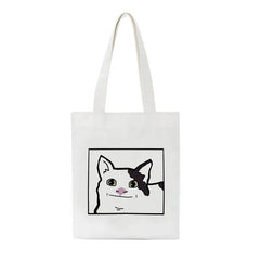 Cat Cartoon Shoulder Bag Harajuku Punk School Fun Hip Hop Canvas