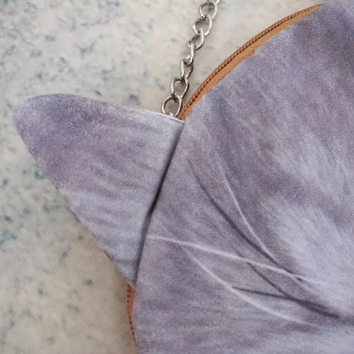 Cat Prints Messenger Bag Chain Bag Soft Material Zipper Close Phone Bag
