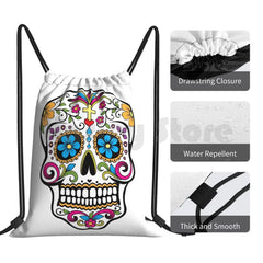 Catrina Sugar Skull Backpack Drawstring Bag