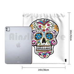 Catrina Sugar Skull Backpack Drawstring Bag