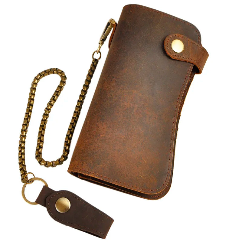 Cattle Male Bull Leather Checkbook Wallet 1088