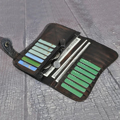 Cattle Male Bull Leather Checkbook Wallet 1088