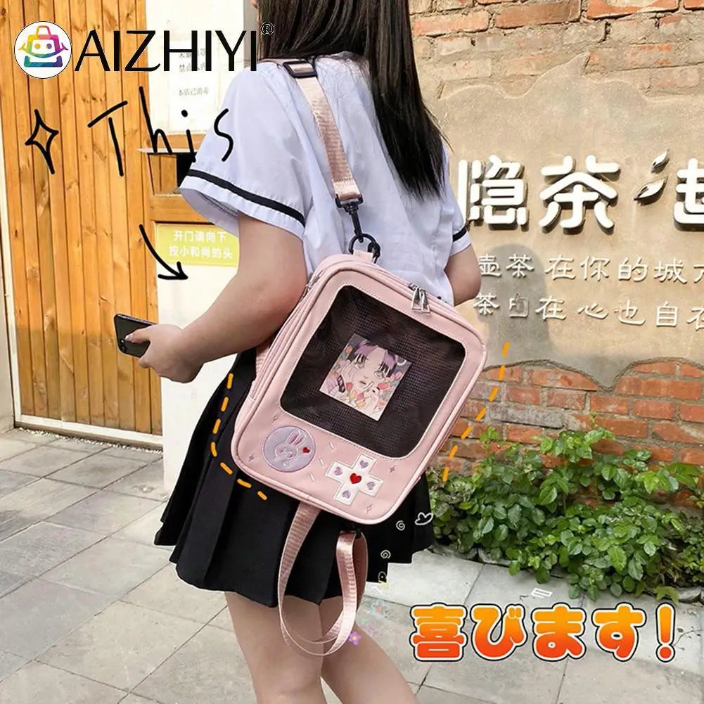 Causal Girl Backpack Transparent Hit Knapsacks Travel Student School Bags