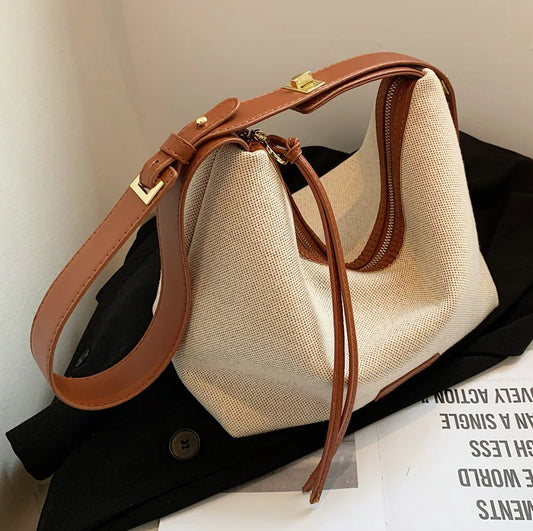 Causal Large Shopper Tote Leather Patchwork Shoulder Bag