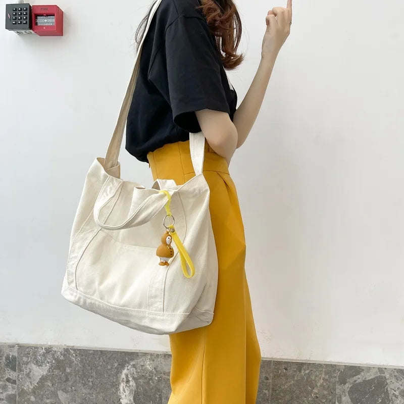 Canvas Casual Tote Bag for Women with Large Capacity
