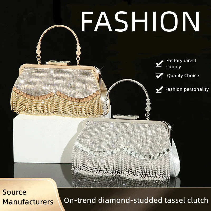 Full Diamond Evening Bag Women's Messenger Bag Party Bridesmaid Handbag