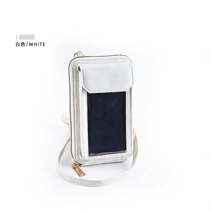 Clear Crossbody Bag Cell Phone Pocket Handbag for Women