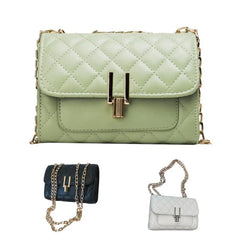 Chain Bag Delicate Faux Leather Women Single-shoulder Diagonal Messenger Bag
