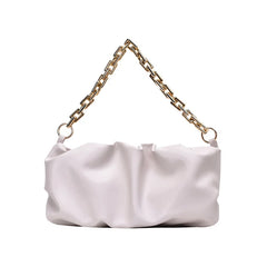 Cloud Dumpling Shape Chain Bag PU Leather Shoulder Purse Handbag Totes