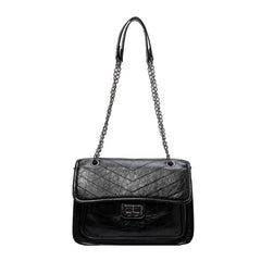 Chain PU Leather Crossbody Bags For Women Shoulder Flap Bag Lady Thread Handbags