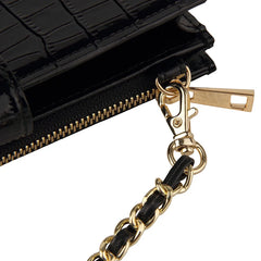 Crocodile Pattern Chain Crossbody Bag with Magnetic Buckle Lock