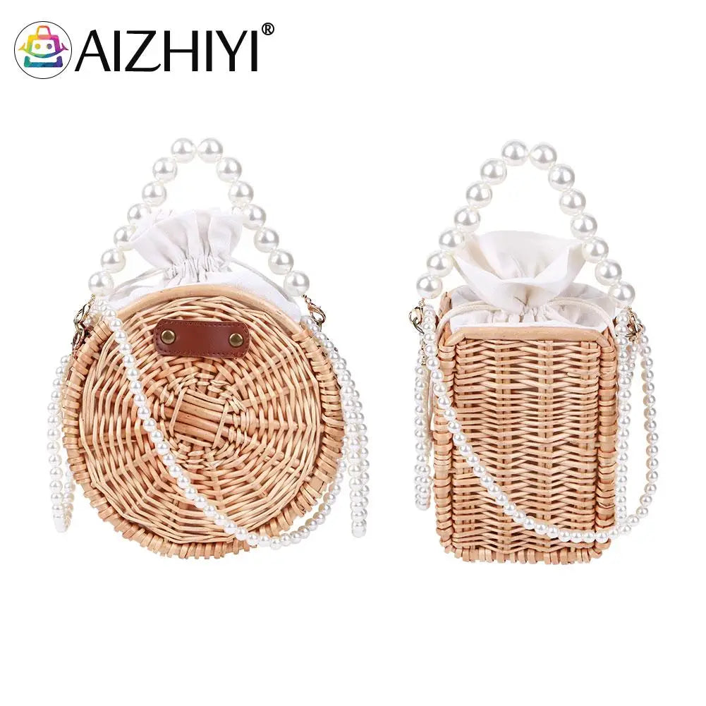 Woven Circle Chain Crossbody Bag Messenger