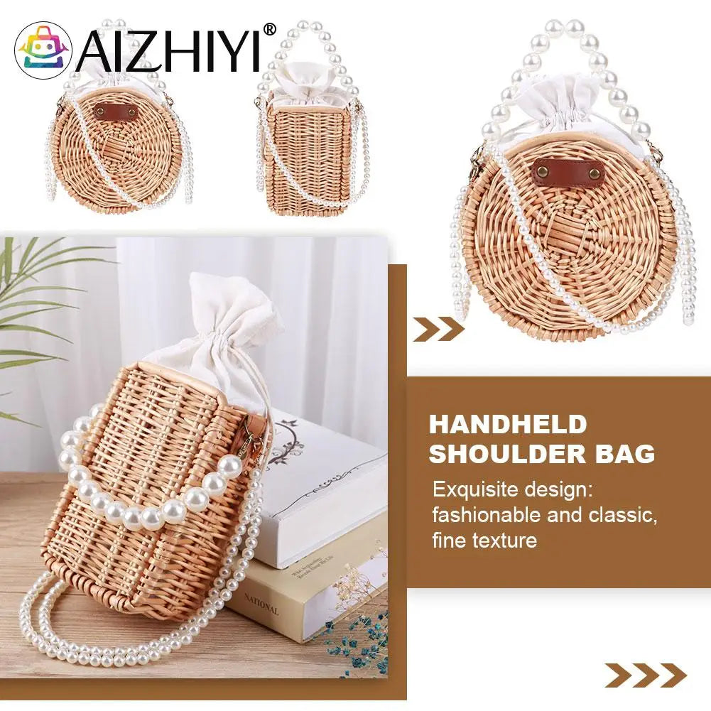 Woven Circle Chain Crossbody Bag Messenger
