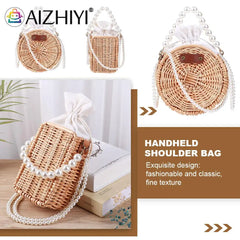 Woven Circle Chain Crossbody Bag Messenger