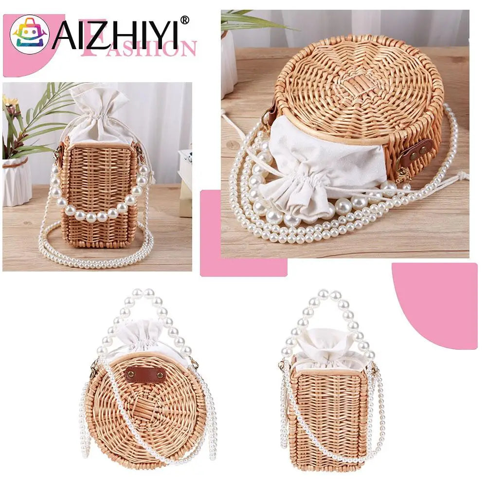 Woven Circle Chain Crossbody Bag Messenger
