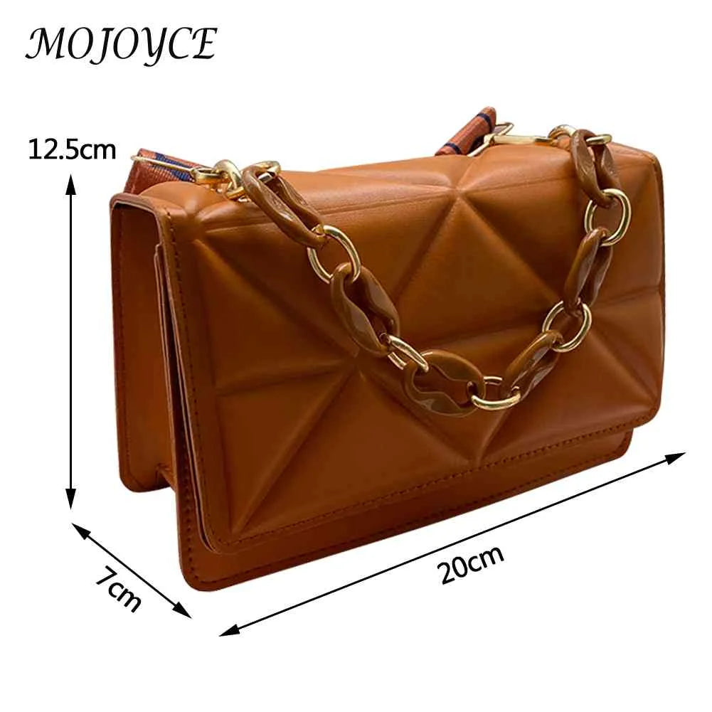 Crossbody Bag with Wide Strap Flap Embossed Solid Style