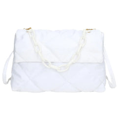 Nylon Crossbody Square Bag Quilted Flap Handbag Casual Large Capacity