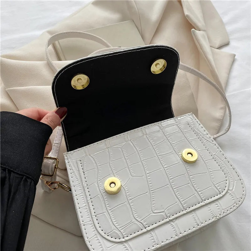 Chain Crossbody Bag Small Square Leather Shoulder Handbag