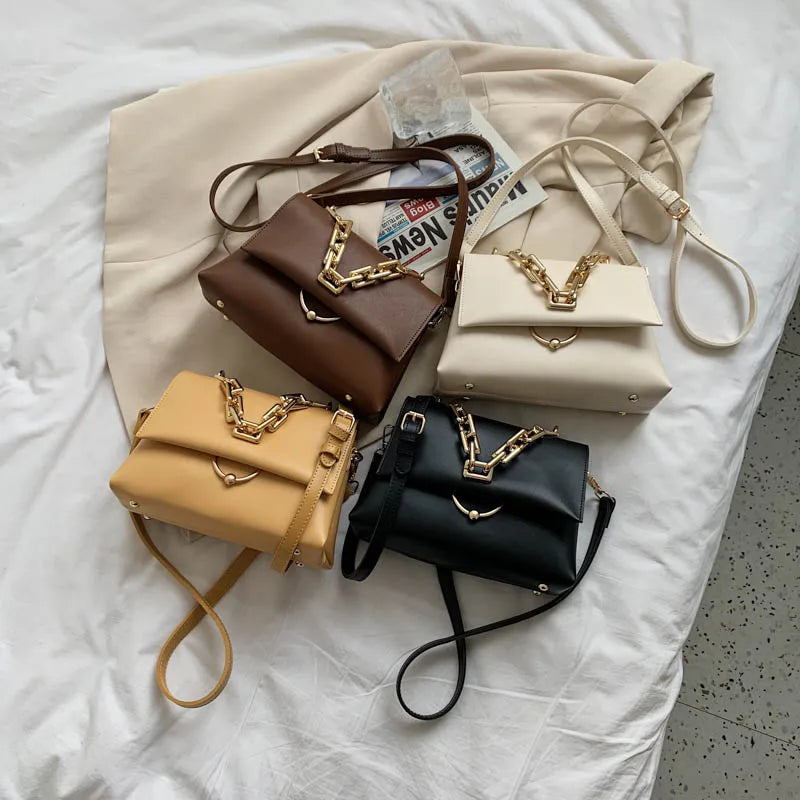 Small PU Leather Flap Crossbody Bag Yellow