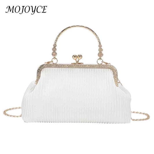 Chain Evening Bag Ladies Messenger Bag Soft PU Leather Metal Buckle