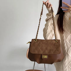 Retro Tote Bag Leather Ladies Vintage Chain Hobo Bag for Women Handbags
