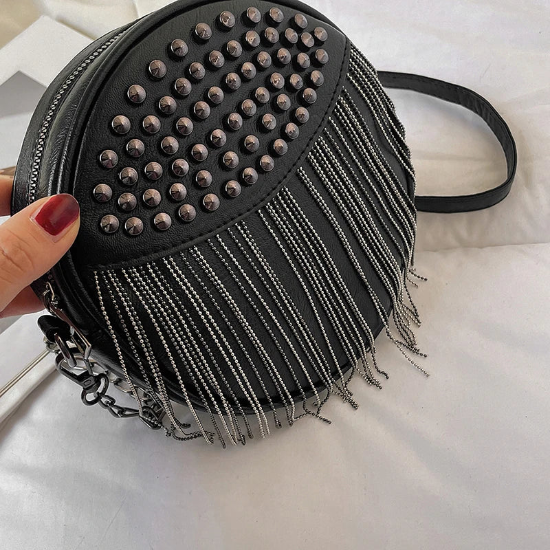 Fringe Embellished Crossbody Bag Vintage Messenger Bag