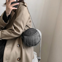 Fringe Embellished Crossbody Bag Vintage Messenger Bag