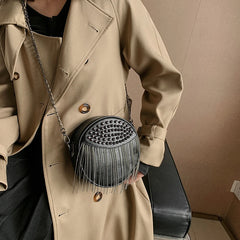 Fringe Embellished Crossbody Bag Vintage Messenger Bag