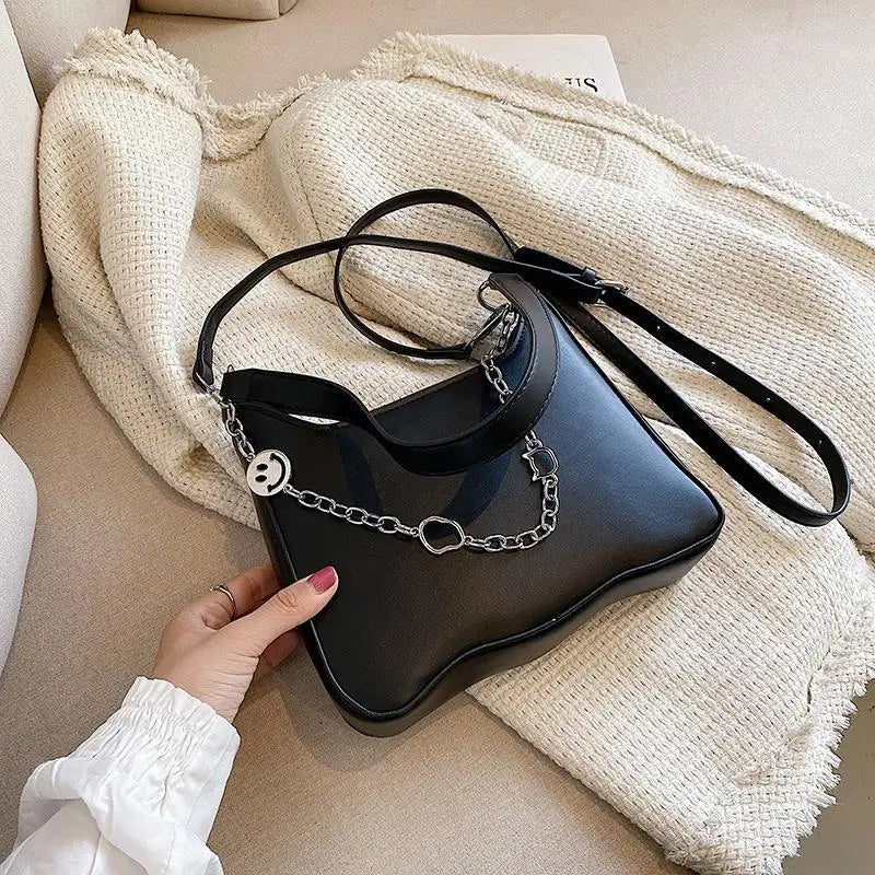 Chain Pattern Shoulder Women's Bag Crossbody Bags Solid Female Handbags