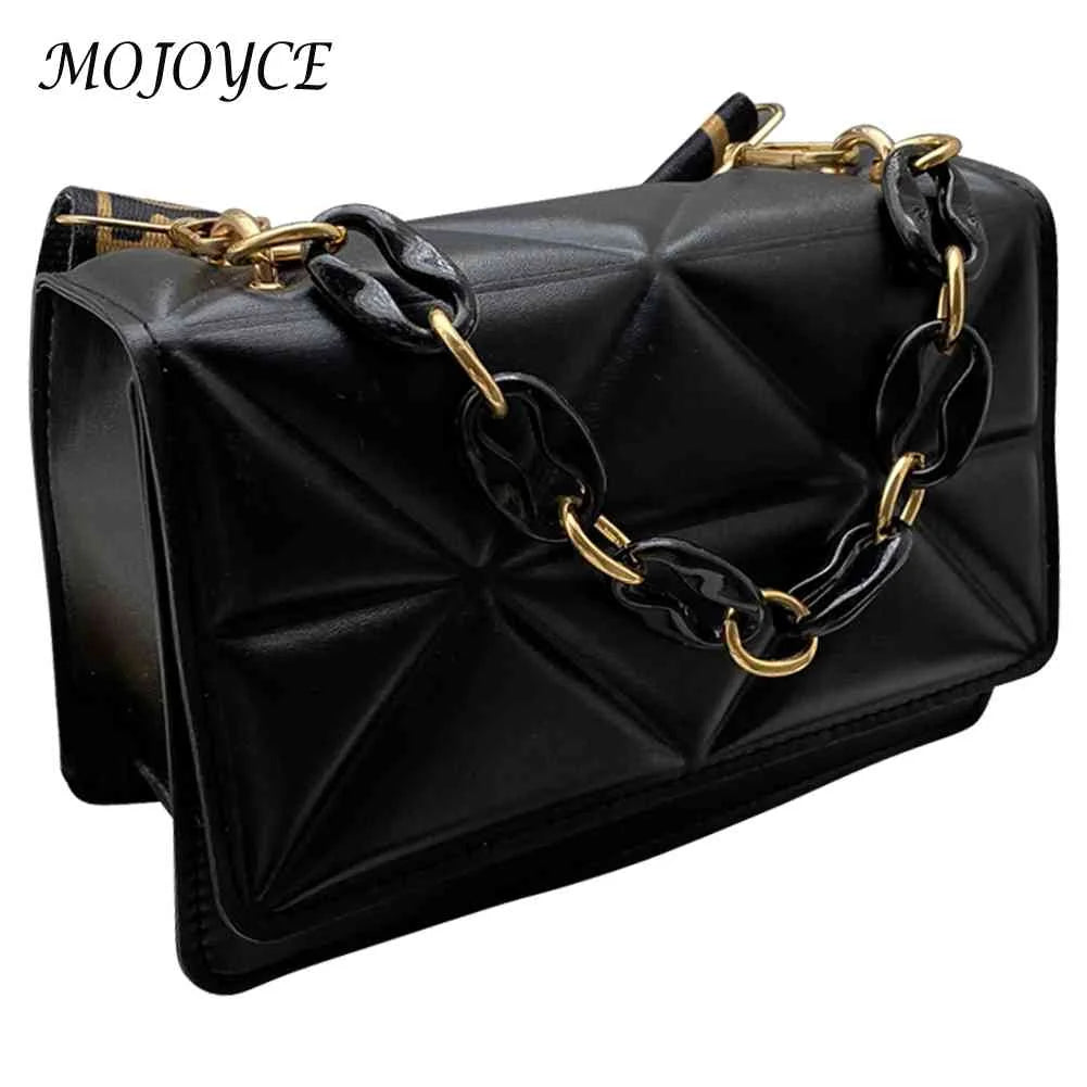 Embossed Wide Strap Flap Shoulder Bag for Weekend Vacation