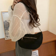 Chain Underarm Shoulder Bags Women Solid Minimal