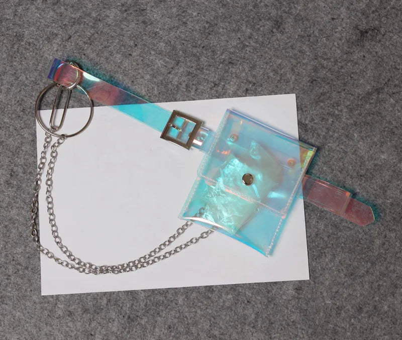 Holographic PVC Waist Bag Fanny Pack - Shining Bolosa Hip Belt Pouch