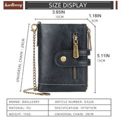Men's RFID Blocking Chain Wallet Bifold Leather