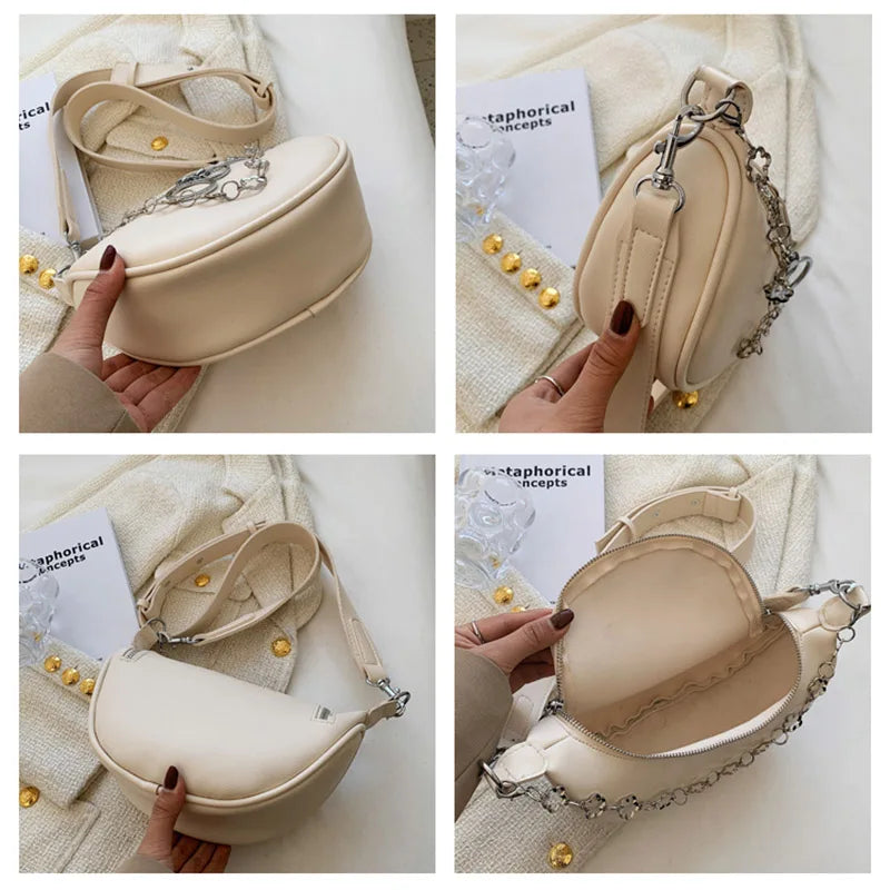 Women Leather Waist Bag Crossbody Phone Purses Chest Bags