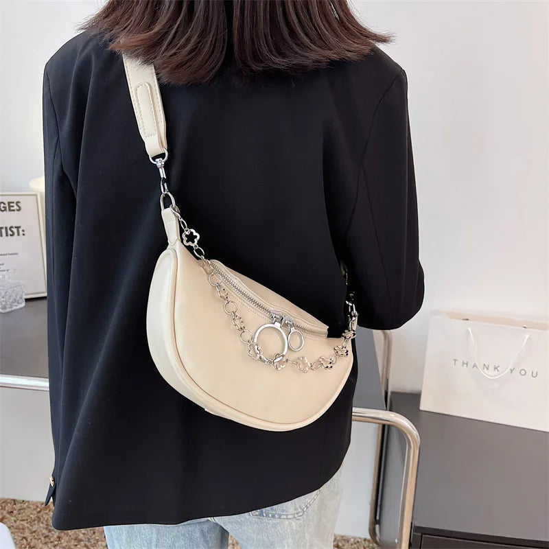 Women Leather Waist Bag Crossbody Phone Purses Chest Bags