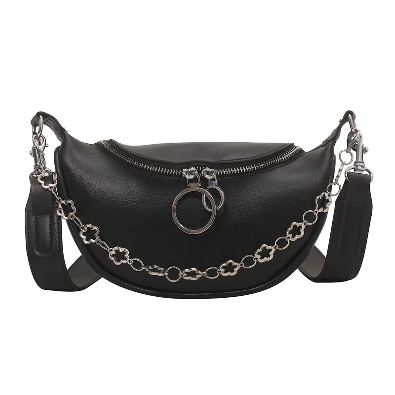 Women Leather Waist Bag Crossbody Phone Purses Chest Bags