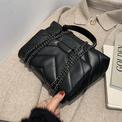 Chain Women Shoulder Bag Quilted Handbags Pu Leather Crossbody Bag