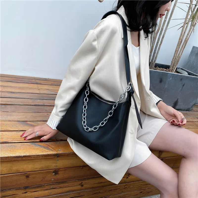 Chain Women Shoulder Bags Large Capacity Ladies Handbags Armpit Bag Totes
