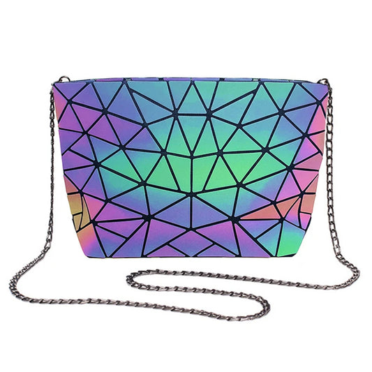 Geometric Holographic Shoulder Bag for Women