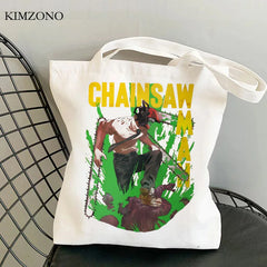 Chainsaw Man shopping bag cotton tote jute sacola sac toile
