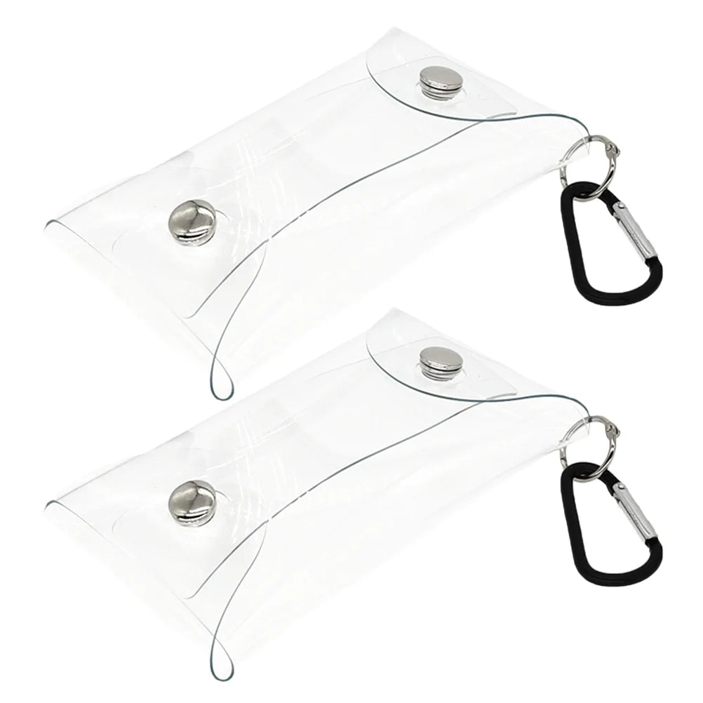 Clear Purse Bag Pouch Holder Small Mini Wallet Keychain Credit Card Case