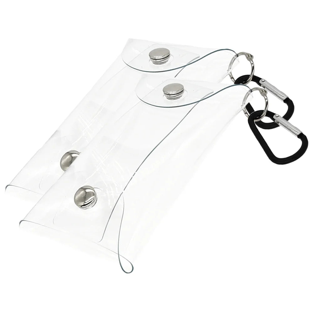 Clear Purse Bag Pouch Holder Small Mini Wallet Keychain Credit Card Case