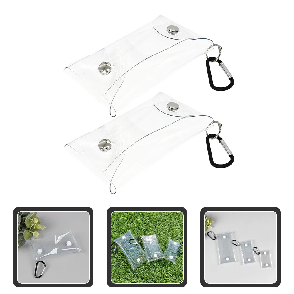 Clear Purse Bag Pouch Holder Small Mini Wallet Keychain Credit Card Case