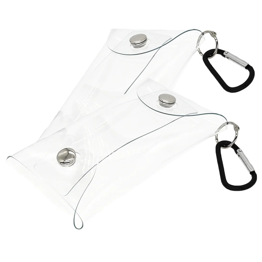 Clear Purse Bag Pouch Holder Small Mini Wallet Keychain Credit Card Case