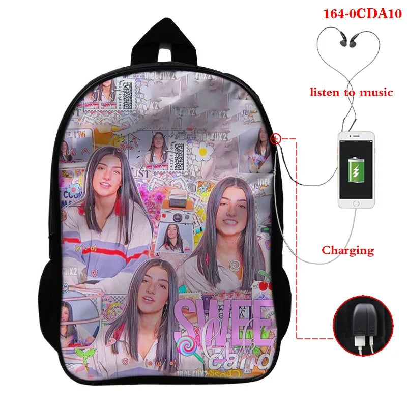 Charli Damelio Backpack Teens School Backpack boys girls School Bags