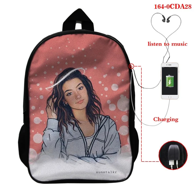 Charli Damelio Backpack Teens School Backpack boys girls School Bags