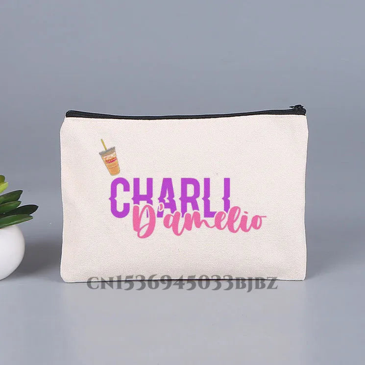 Charli Damelio Makeup Bag Classic Organizer Lady Pouch for Travel