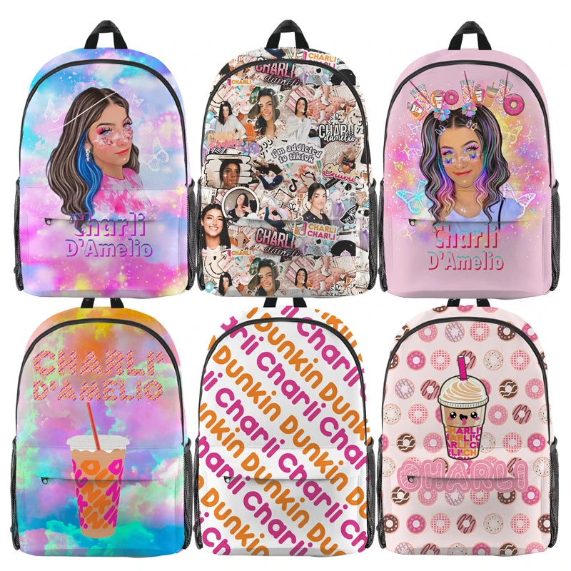 Charli Damelio 3D Waterproof Backpack - Back to School Bags